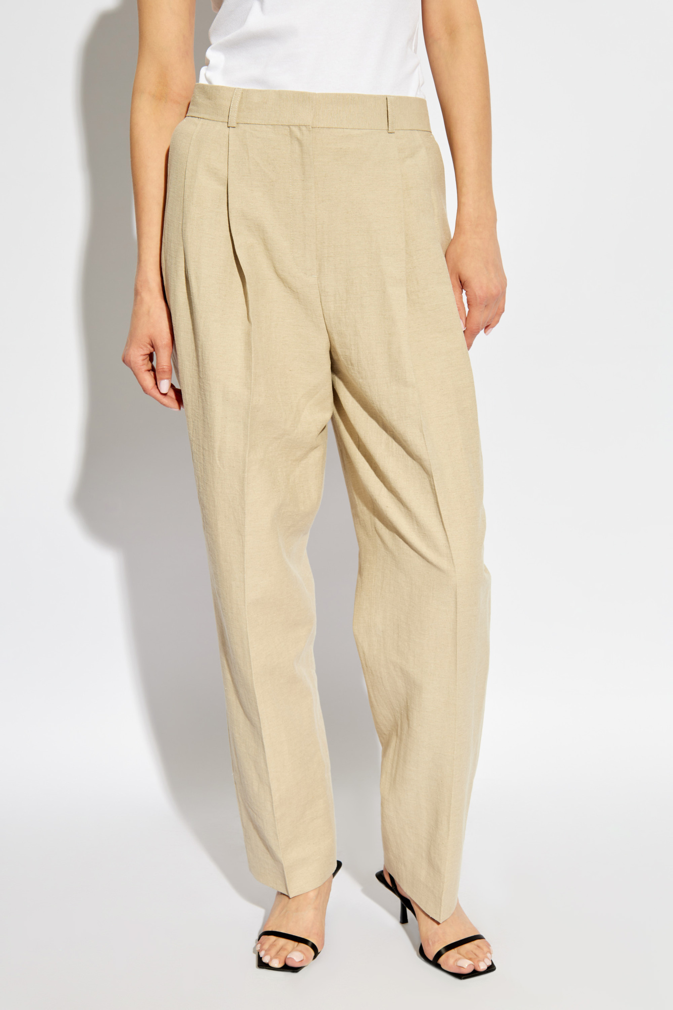 パンツ soduk randam tack trousers / beige Beige Creased Trousers TOTEME - Vitkac GB